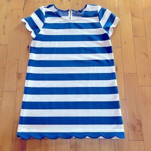 Women’s Boutique Navy and White Dress with Scallop Detail